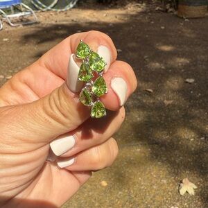 Elegant Green Gemstone Drop Earrings